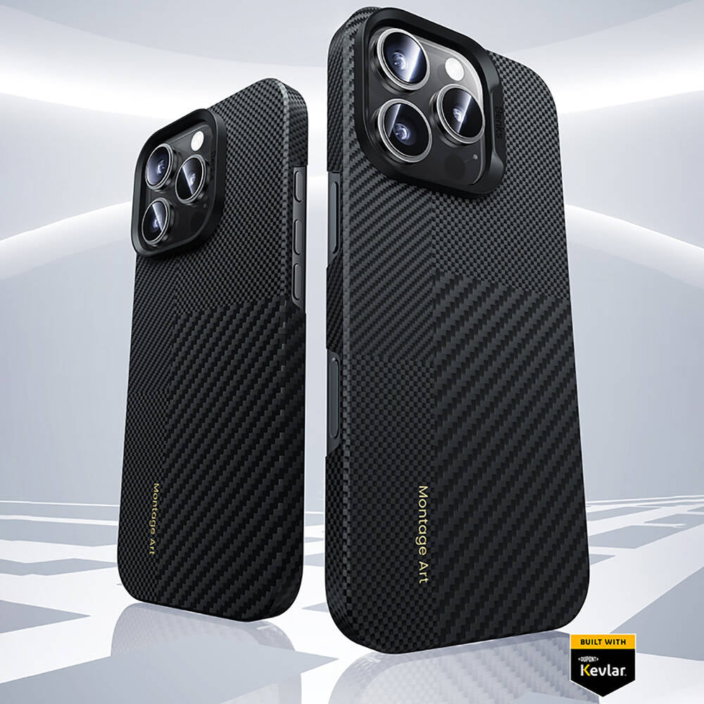 Benks Montage ArmorAir iPhone 16 Plus M-safe Şarj Özellikli Karbon Fiber Kevlar Kılıf Benks Montage ArmorAir iPhone 16 Plus M-safe Şarj Özellikli Karbon Fiber Kevlar Kılıf